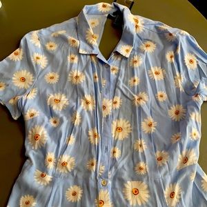 Floral collard button down dress